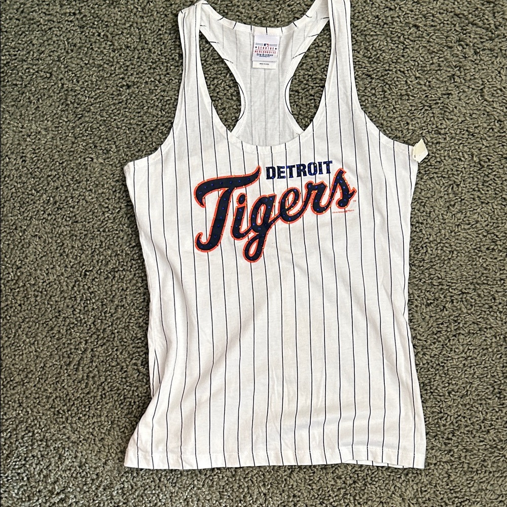 NWT…Detroit Tigers Women's White Tank Top